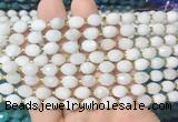 RIBS30 15 inches 6*8mm faceted rice white moonstone gemstone beads