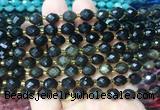 RIBS33 15 inches 6*8mm faceted rice golden obsidian gemstone beads