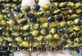 RIBS34 15 inches 6*8mm faceted rice yellow tiger eye gemstone beads