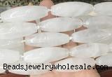 RIBS55 15 inches 14*40mm rice white crystal gemstone beads wholesale RIBS55 15 inches 14*40mm rice white crystal gemstone beads wholesale