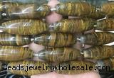 RIBS60 15 inches 14*40mm rice iron tiger gemstone beads wholesale RIBS60 15 inches 14*40mm rice iron tiger gemstone beads wholesale