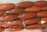 RIBS63 15 inches 14*40mm rice red jasper gemstone beads wholesale RIBS63 15 inches 14*40mm rice red jasper gemstone beads wholesale