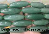 RIBS68 15 inches 14*40mm rice green aventurine gemstone beads wholesale RIBS68 15 inches 14*40mm rice green aventurine gemstone beads wholesale