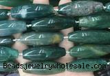 RIBS69 15 inches 14*40mm rice moss agate gemstone beads wholesale RIBS69 15 inches 14*40mm rice moss agate gemstone beads wholesale