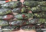 RIBS72 15 inches 14*40mm rice dragon blood jasper gemstone beads wholesale RIBS72 15 inches 14*40mm rice dragon blood jasper gemstone beads wholesale