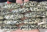 RIBS74 15 inches 14*40mm rice Dalmatian jasper gemstone beads wholesale RIBS74 15 inches 14*40mm rice Dalmatian jasper gemstone beads wholesale
