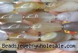 RIBS80 15 inches 13*40mm rice agate gemstone beads wholesale RIBS80 15 inches 13*40mm rice agate gemstone beads wholesale