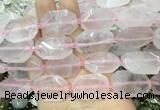 RQBS15 15 inches 18*25mm - 22*30mm faceted freeform rose quartz beads RQBS15 15 inches 18*25mm - 22*30mm faceted freeform rose quartz beads