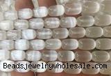 SEBS138 15 inches 8*12mm drum selenite gemstone beads wholesale SEBS138 15 inches 8*12mm drum selenite gemstone beads wholesale