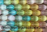 SEBS145 15 inches 10*14mm rice colorful selenite gemstone beads wholesale SEBS145 15 inches 10*14mm rice colorful selenite gemstone beads wholesale