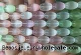 SEBS151 15 inches 8*12mm rice colorful selenite gemstone beads wholesale SEBS151 15 inches 8*12mm rice colorful selenite gemstone beads wholesale