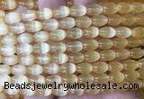 SEBS78 15 inches 6*9mm rice selenite gemstone beads wholesale SEBS78 15 inches 6*9mm rice selenite gemstone beads wholesale