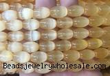 SEBS79 15 inches 8*12mm rice selenite gemstone beads wholesale SEBS79 15 inches 8*12mm rice selenite gemstone beads wholesale