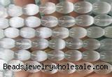 SEBS86 15 inches 8*12mm rice selenite gemstone beads wholesale SEBS86 15 inches 8*12mm rice selenite gemstone beads wholesale