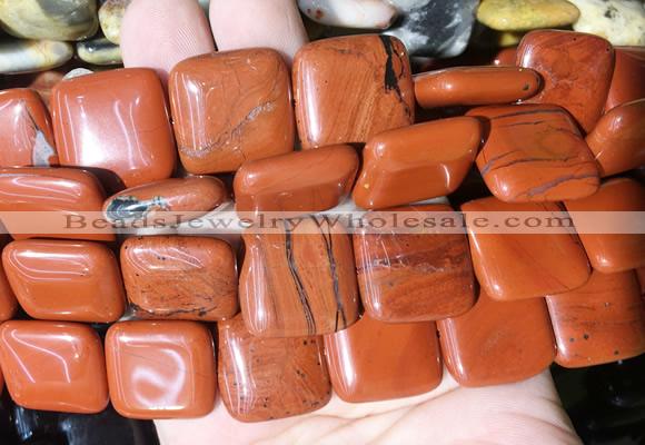 SRBS05 15 inches 20mm square red jasper gemstone beads wholesale