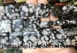 SRBS11 15 inches 20mm square snowflake obsidian gemstone beads wholesale