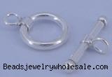 SSC06 5pcs 10mm donut 925 sterling silver toggle clasps