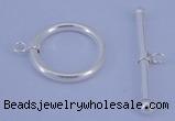 SSC07 5pcs 22mm donut 925 sterling silver toggle clasps