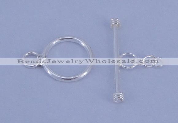 SSC08 5pcs 10mm donut 925 sterling silver toggle clasps