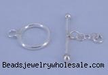 SSC09 5pcs 12mm donut 925 sterling silver toggle clasps