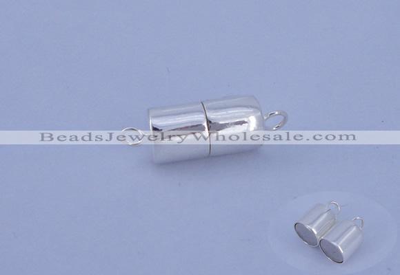 SSC109 5pcs 6.5*13mm tube 925 sterling silver magnetic clasps