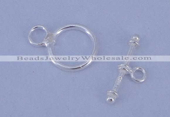 SSC11 5pcs 12mm donut 925 sterling silver toggle clasps