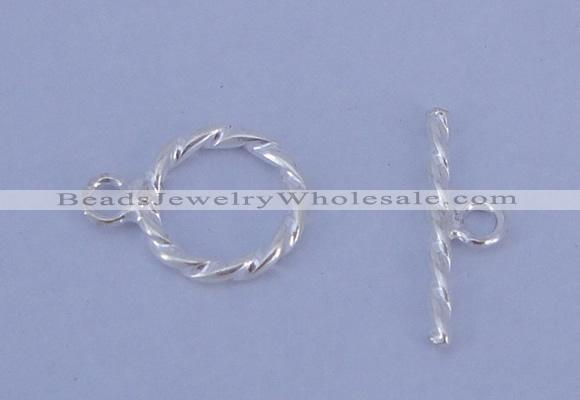 SSC17 5pcs 8.5mm donut 925 sterling silver toggle clasps