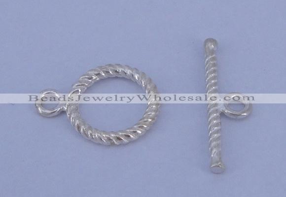 SSC19 5pcs 11mm donut 925 sterling silver toggle clasps