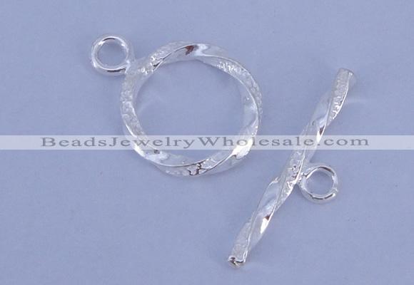 SSC24 5pcs 16mm donut 925 sterling silver toggle clasps