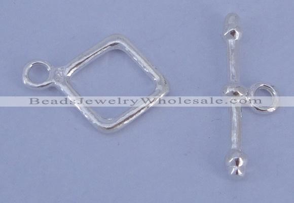 SSC31 5pcs 12*16mm diamond 925 sterling silver toggle clasps