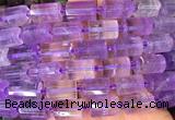 TBBS104 15 inches 10*14mm faceted tube amethyst gemstone beads