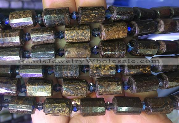 TBBS81 15 inches 8*12mm faceted tube bronzite gemstone beads