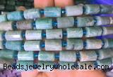 TBBS82 15 inches 8*12mm faceted tube amazonite gemstone beads