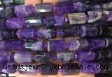 TBBS87 15 inches 10*14mm faceted tube dogtooth amethyst gemstone beads