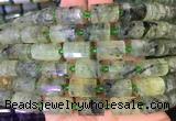 TBBS91 15 inches 10*14mm faceted tube prehnite gemstone beads