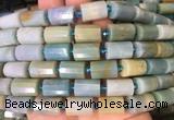 TBBS94 15 inches 10*14mm faceted tube chinese amazonite gemstone beads