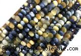 TEBS07 15 inches 4*6mm faceted rondelle golden & blue tiger eye beads