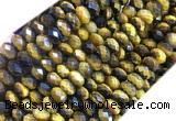 TEBS14 15 inches 5*8mm faceted rondelle yellow tiger eye beads