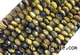 TEBS15 15 inches 6*10mm faceted rondelle yellow tiger eye beads