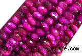 TEBS19 15 inches 6*10mm faceted rondelle red tiger eye beads