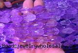 TRBS01 15 inches 8*16mm faceted teardrop amethyst gemstone beads