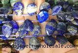 TRBS100 Top drilled 13*18mm faceted flat teardrop Lapis lazuli beads wholesale TRBS100 Top drilled 13*18mm faceted flat teardrop Lapis lazuli beads wholesale