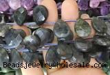 TRBS101 Top drilled 13*18mm faceted flat teardrop Labradorite beads wholesale TRBS101 Top drilled 13*18mm faceted flat teardrop Labradorite beads wholesale