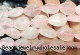 TRBS112 15 inches 13*18mm flat teardrop Rose quartz beads wholesale TRBS112 15 inches 13*18mm flat teardrop Rose quartz beads wholesale