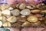 TRBS125 15 inches 13*18mm flat teardrop Picture jasper beads wholesale TRBS125 15 inches 13*18mm flat teardrop Picture jasper beads wholesale