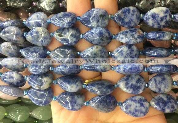 TRBS24 15 inches 13*18mm flat teardrop blue spot jasper gemstone beads