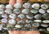 TRBS28 15 inches 13*18mm flat teardrop lucky jade gemstone beads