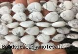 TRBS33 15 inches 13*18mm flat teardrop white howlite gemstone beads