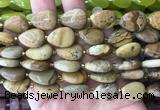 TRBS36 15 inches 13*18mm flat teardrop picture jasper gemstone beads