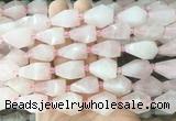 TRBS54 15 inches 11*22mm - 12*25mm faceted teardrop rose quartz beads